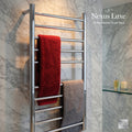 Nexus Luxe 10-Bar Heated Towel Rack | Electric Towel Warmer | Wall Mounted | Polished Stainless Steel