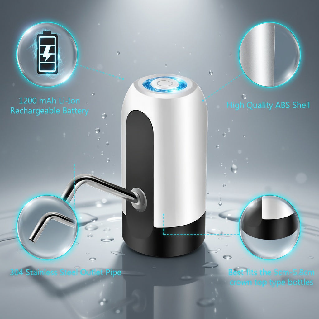 Nexus HydroPump: Universal 5 Gallon Water Dispenser | Automatic Electric Jug Pump for Home & Office