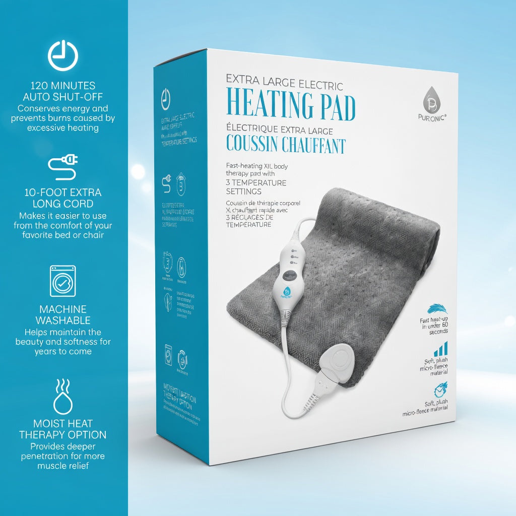 Nexus ThermoRelief | Fast-Heating Electric Pad | Machine Washable Microplush | ETL Certified