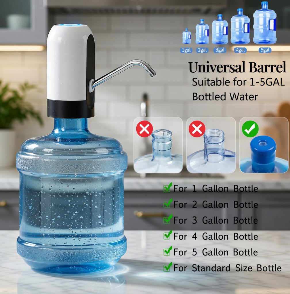 Nexus HydroPump: Universal 5 Gallon Water Dispenser | Automatic Electric Jug Pump for Home & Office