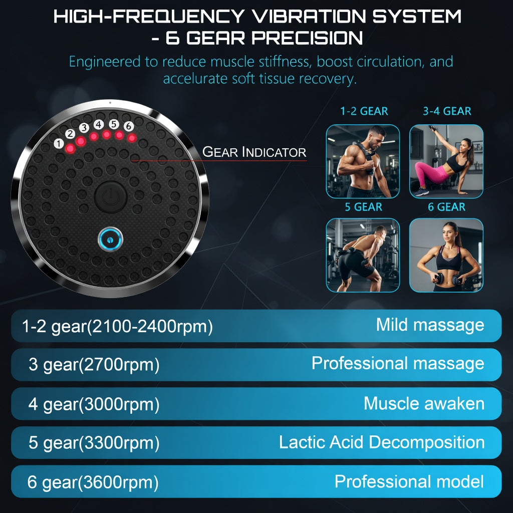 Nexus Pulse Pro: Deep Tissue Percussion Massage Gun for Athletes | 6-Speed Muscle Recovery Tool